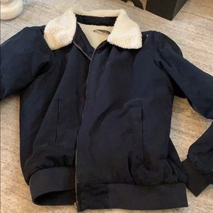 Navy Sherpa jacket from brandy Melville